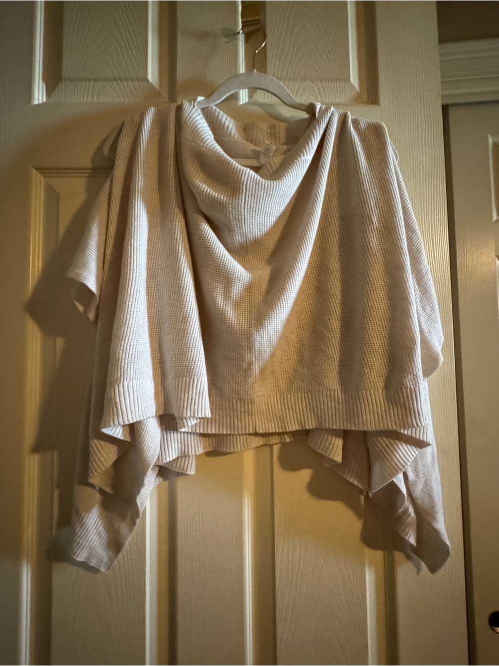 lululemon athletica Cream Knit Draped Poncho Sweater